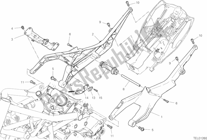 All parts for the Rear Frame Comp. Of the Ducati Diavel 1260 S Thailand 2019